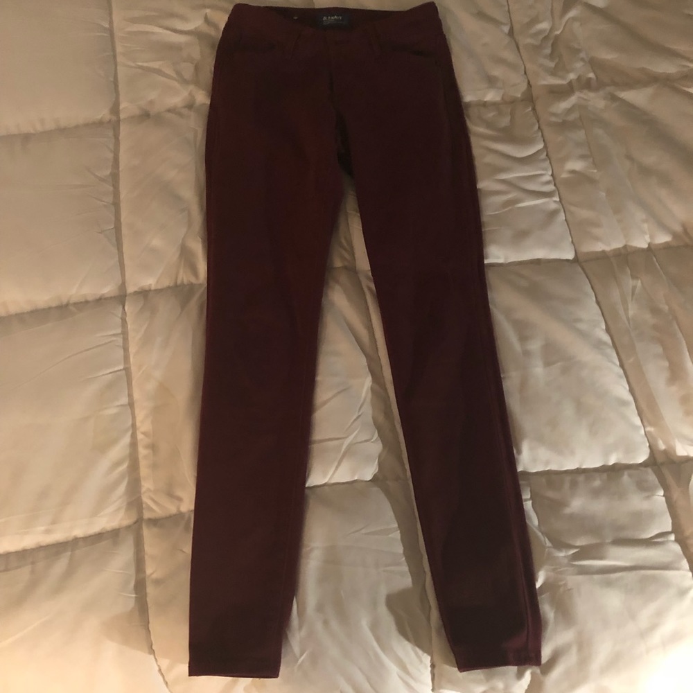 Maroon velvet old navy skinny jeans